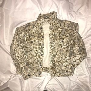 Alexander Wang Animal Print Denim Jacket
